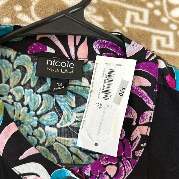 NWT Nicole Miller Floral Colorful sleeveless Dress - Picture 7 of 9